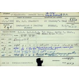 BLACKETT, Donald Barry (Hawkesbury Diploma of Agriculture (HDA))