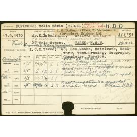 BOFINGER, Colin Edwin (Hawkesbury Diploma in Dairy Technology (HDDT))