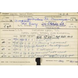 BROWN, David Noel (Hawkesbury Diploma of Agriculture (HDA))