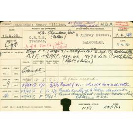 CHAMBERS, Henry William (Hawkesbury Diploma of Agriculture (HDA))