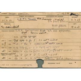 CUNDY, Neville (Hawkesbury Diploma of Agriculture (HDA))