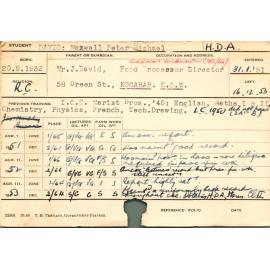 DAVID, Maxwell Peter Michael (Hawkesbury Diploma of Agriculture (HDA))