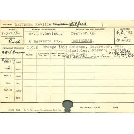 DAVISON, Neville Wilfred (Hawkesbury Diploma in Dairy (HDD))