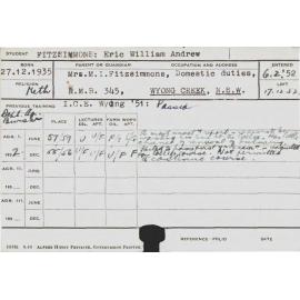 FITZSIMMONS, Eric William Andrew (Hawkesbury Diploma of Agriculture (HDA))