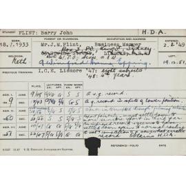 FLINT, Barry John (Hawkesbury Diploma of Agriculture (HDA))