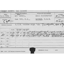 GREEN, Ian Lionel (Course Not Identified)