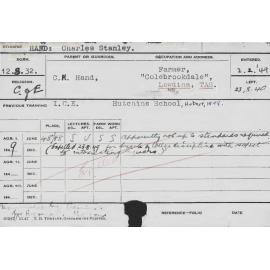 HAND, Charles Stanley (Course Not Identified)