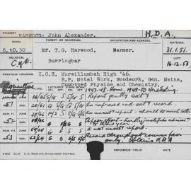 HARWOOD, John Alexander (Hawkesbury Diploma of Agriculture (HDA))