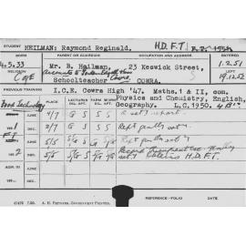 HEILMAN, Raymond Reginald (Hawkesbury Diploma in Food Technology (HDFT))