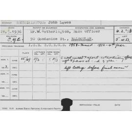 HETHERINGTON, John Lowes (Course Not Identified)