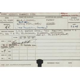 HICKEY, Maxwell John (Course Not Identified)