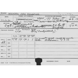 HOLROYD, John Kingsford (Hawkesbury Diploma of Agriculture (HDA))