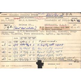 HOWARD, Stanley Frank (Hawkesbury Diploma of Agriculture (HDA))