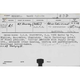 HUSSEY, Basil Francis (Hawkesbury Diploma in Dairy (HDD))