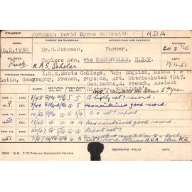 JOHNSON, David Cyrus Galbraith (Hawkesbury Diploma of Agriculture (HDA))