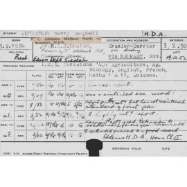 JOHNSTON, Barry Campbell (Hawkesbury Diploma of Agriculture (HDA))