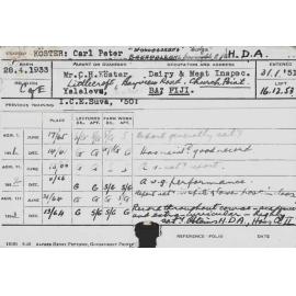 KOSTER, Carl Peter (Hawkesbury Diploma of Agriculture (HDA))