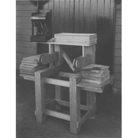 Frame for box/case making - Nail holder on top left [Hawkesbury Agricultural College (HAC)]