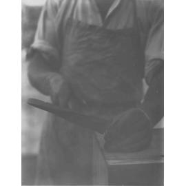 Starting to nail with edge of hammer [Hawkesbury Agricultural College (HAC)]