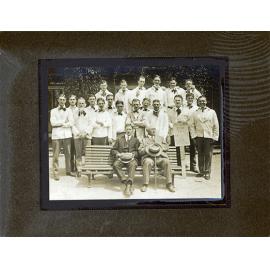 Diploma Class 1921 bidding farewell to HW Potts, the outgoing Principal seated next to incoming Principal EA Southee, front row [Hawkesbury Agricultural College (HAC)]