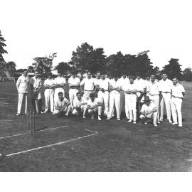 Cricket team, 1930 - Opening of the new turf wicket [Hawkesbury Agricultural College (HAC)]