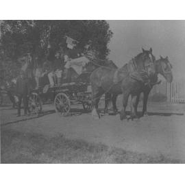 College Procession - Student dressed up as Richmond Fire Brigade [Hawkesbury Agricultural College (HAC)]