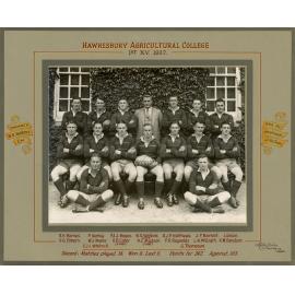 Football (Rugby Union) team - 1st XV, 1937 [Hawkesbury Agricultural College (HAC)]