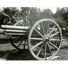 War Memorial gun from World War I (WWI) on Fairy Circle in front of Main Administration Building [Hawkesbury Agricultural College (HAC)]