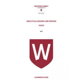 Learning Guide - Analytical Reading & Writing (700131) - The College 2017