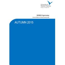 Learning Guide - Agronomy (300863) - Autumn 2015