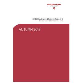 Learning Guide - Advanced Science Project C (300910) - Autumn 2017