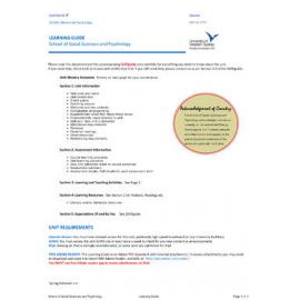 Learning Guide - Abnormal Psychology (101681) - Spring 2015