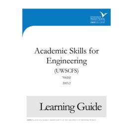 Learning Guide - Academic Skills for Engineering (700202) - The College Term 2 2015