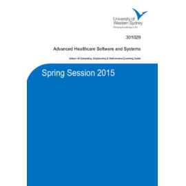 Learning Guide - Advanced Healthcare Software & Systems (301029) - Spring 2015