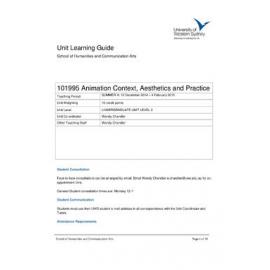 Learning Guide - Animation Context, Aesthetics & Practice (101995) - Summer A 2014-2015