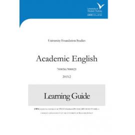 Learning Guide - Academic English ( 700056 / 900021 ) - The College Term 2 2015