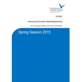Learning Guide - Advanced Computer Aided Engineering (301022) - Spring 2015