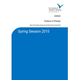 Learning Guide - Analysis of Change (300830) - Spring 2015