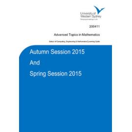 Learning Guide - Advanced Topics in Mathematics (200411) - Autumn & Spring 2015