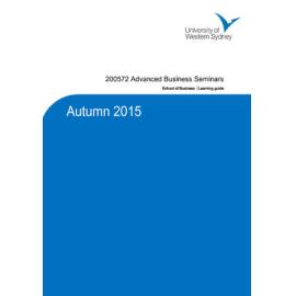 Learning Guide - Advanced Business Seminars (200572) - Autumn 2015