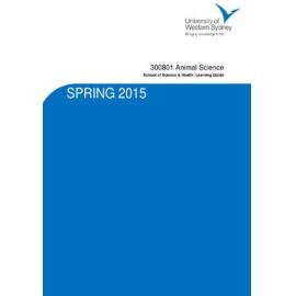 Learning Guide - Animal Science (300801) - Spring 2015
