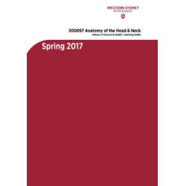 Learning Guide - Anatomy of the Head & Neck (300897) - Spring 2017