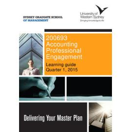 Learning Guide - Accounting Professional Engagement (200693) - Quarter 1 2015