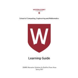 Learning Guide - Alternative Solutions for Bushfire Prone Areas (200499) - Spring 2017