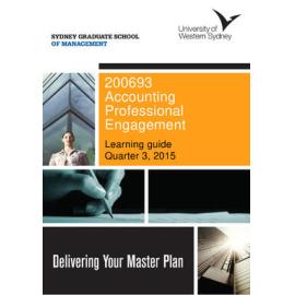 Learning Guide - Accounting Professional Engagement (200693) - Quarter 3 2015