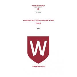Learning Guide - Academic Skills for Communication (700218) - The College 2017