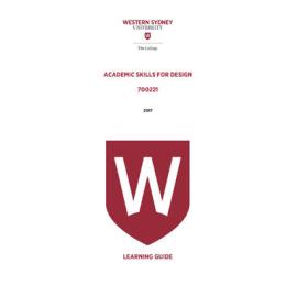 Learning Guide - Academic Skills for Design (700221) - The College 2017