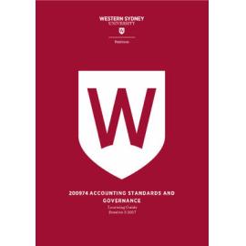 Learning Guide - Accounting Standards & Governance (200974) - Session 3 2017