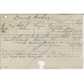 ARCHER, David Marwedel (First Year Certificate - Agriculture)