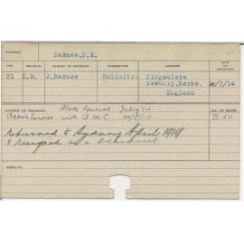 BARNES, B E (Special Course - Plots)